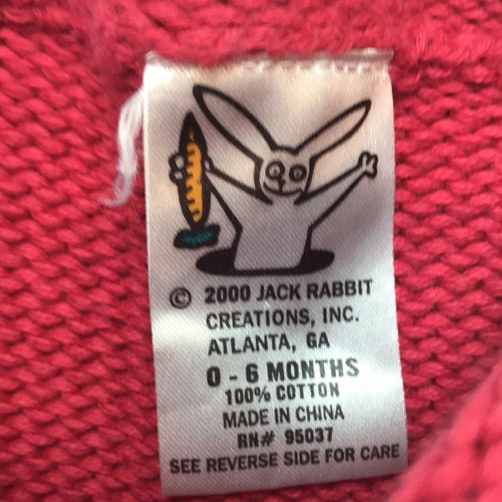 Jack Rabbit Sweater (size 0-6m) - Picture 2 of 2